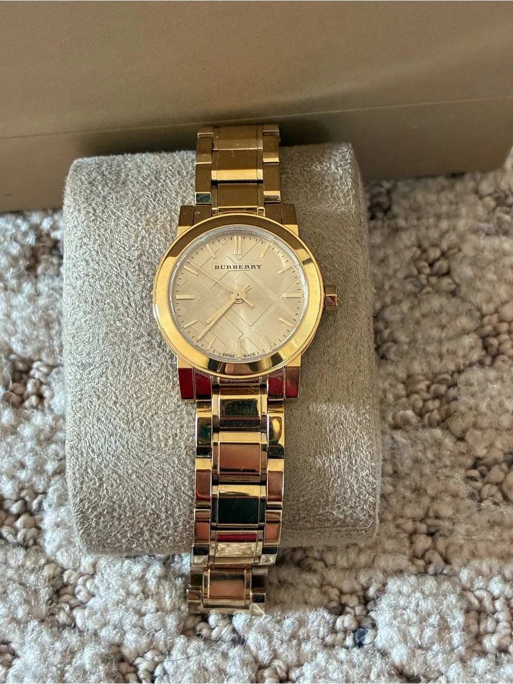 Burberry Gold and Champagne Stainless Steel Bracelet Watch